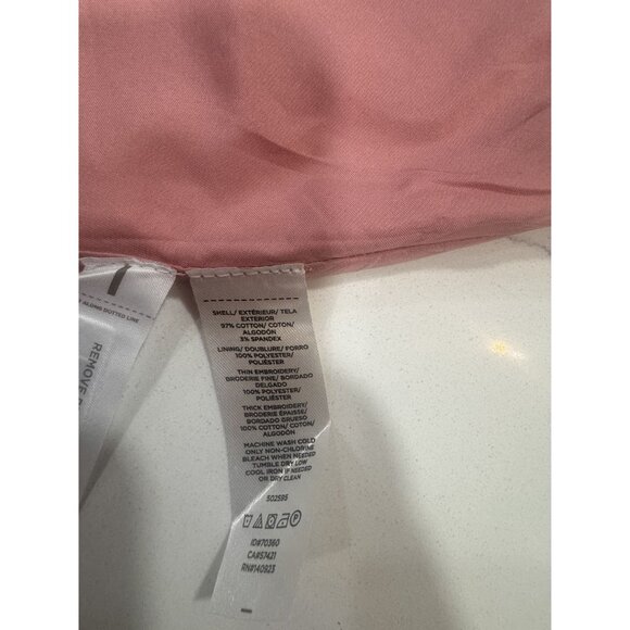 Loft Womens Pink Floral Embroidered A-Line Skirt Size 4 Cotton - Picture 4 of 6